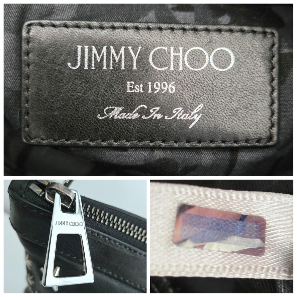 Authentic JIMMY CHOO Sky Star Studded Black Clutch Wallet WOC Crossbody Shoulder - Picture 16 of 16